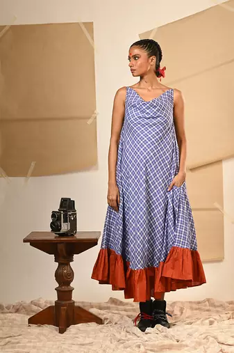 Spaghetti cowl dress