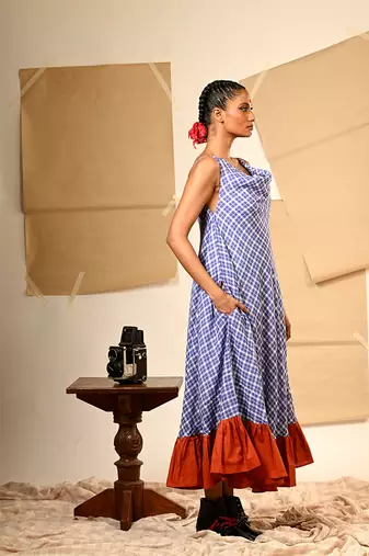 Spaghetti cowl dress
