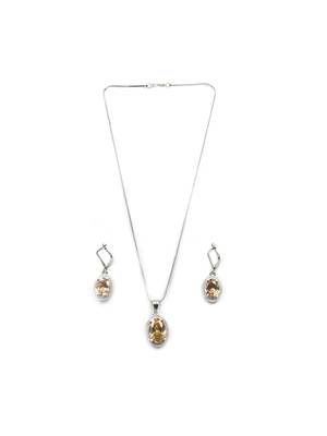 American diamond yellow pendant set for daily wear - classy & timeless look 3