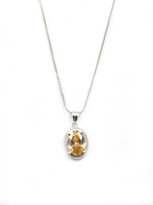 American diamond yellow pendant set for daily wear - classy & timeless look 4