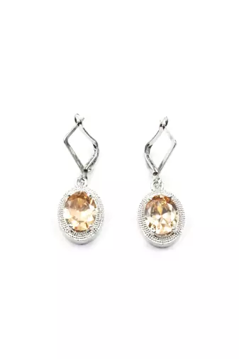 American diamond yellow pendant set for daily wear - classy & timeless look
