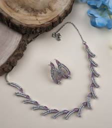 silver-plated ad jewelry set for women     perfect gift for all occasions pink color