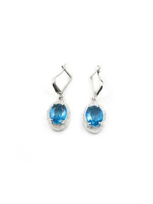 American diamond crystal blue pendant set for daily wear - classy & timeless look 5