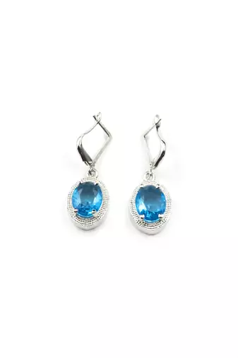 American diamond crystal blue pendant set for daily wear - classy & timeless look