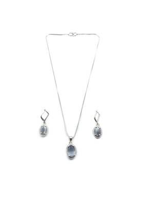 American diamond grey pendant set for daily wear - classy & timeless look 3