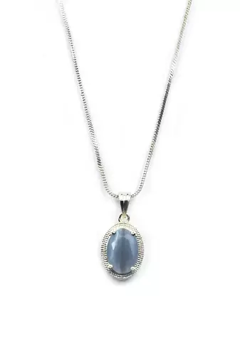 American diamond grey pendant set for daily wear - classy & timeless look