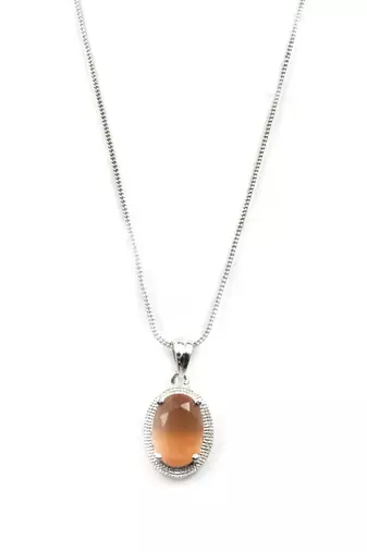 American diamond organza pendant set for daily wear - classy & timeless look