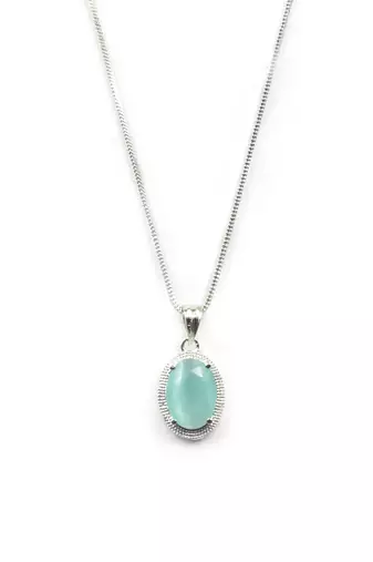 American diamond turquoise pendant set for daily wear - classy & timeless look