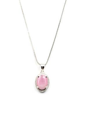 American diamond pastel pink pendant set for daily wear - classy & timeless look 4