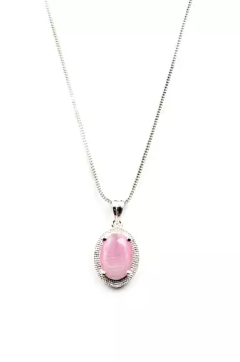 American diamond pastel pink pendant set for daily wear - classy & timeless look