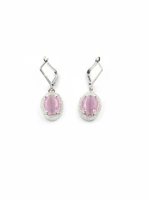 American diamond pastel pink pendant set for daily wear - classy & timeless look 5