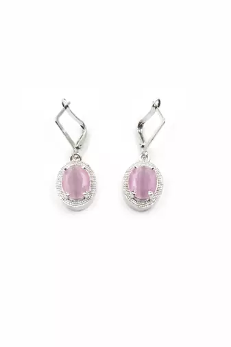 American diamond pastel pink pendant set for daily wear - classy & timeless look