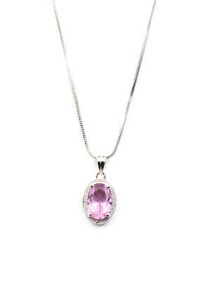 American diamond crystal pink pendant set for daily wear -  classy & timeless look 4