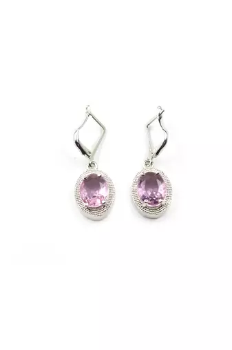 American diamond crystal pink pendant set for daily wear -  classy & timeless look