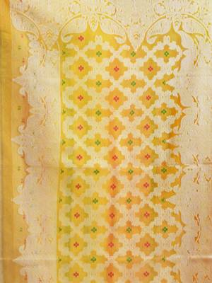 Multicolor muslin soft saree with jamdani designs 4