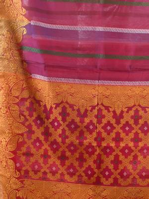 Multicolor muslin soft saree with jamdani designs 4