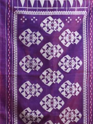 Violet muslin soft saree with jamdani designs 4