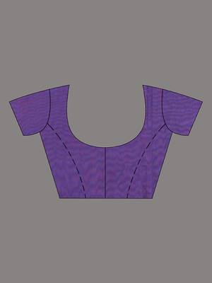 Violet muslin soft saree with jamdani designs 5