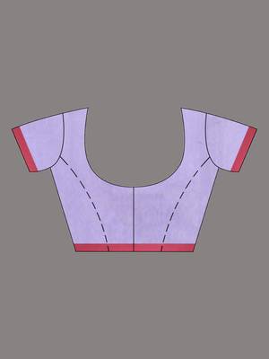 Lavender muslin soft saree with jamdani designs 5