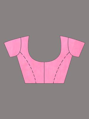 Pink muslin soft saree with jamdani designs 5