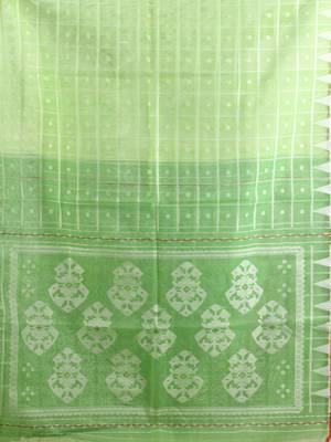 Light green muslin soft saree with jamdani designs 4