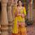 Yellow chinon embroidered readymade salwar suit