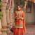 Orange chinon embroidered readymade salwar suit