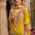 Yellow chinon embroidered readymade salwar suit