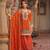 Orange chinon embroidered readymade salwar suit