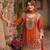 Orange chinon embroidered readymade salwar suit