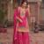 Pink chinon embroidered readymade salwar suit