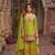 Green chinon embroidered readymade salwar suit