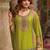 Green chinon embroidered readymade salwar suit