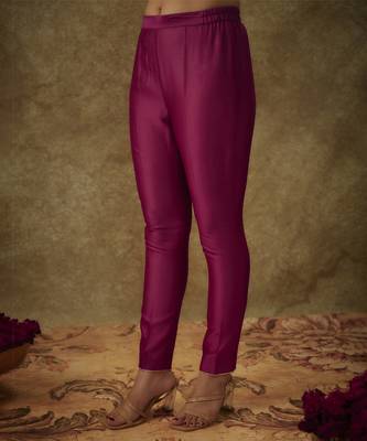Roop magenta hand woven chanderi slik kali suit set with zardozi embrodiery 2