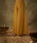 Dilara yellow hand woven chanderi slik suit set with zardozi embrodiery