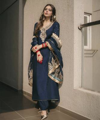 Mysha deep blue kurta sets 1