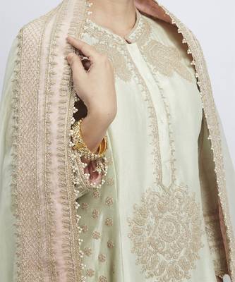 Naazira mint green kurta set 3
