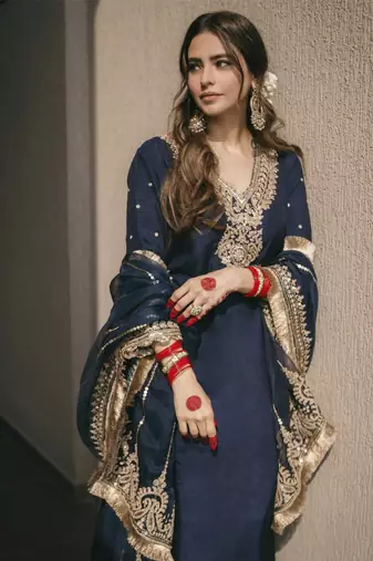 Mysha deep blue kurta sets