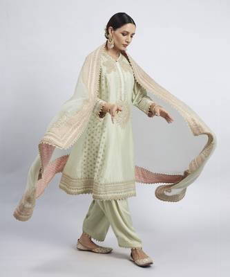 Naazira mint green kurta set 4