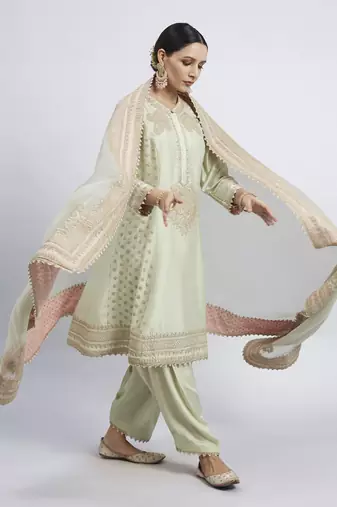 Naazira mint green kurta set