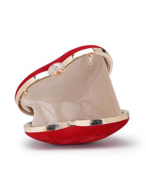 red velvet heart-shaped clutch bag 7