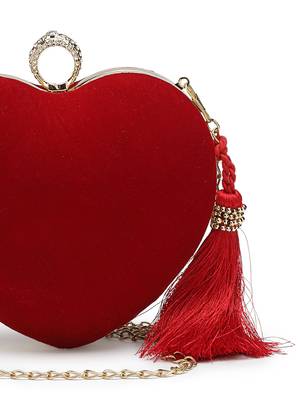 red velvet heart-shaped clutch bag 8