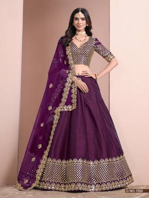 Purple Art Silk Designer Lehenga With Blouse 1