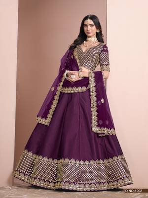 Purple Art Silk Designer Lehenga With Blouse 3