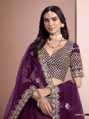 Purple Art Silk Designer Lehenga With Blouse 4