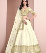 White Art Silk Designer Lehenga With Blouse