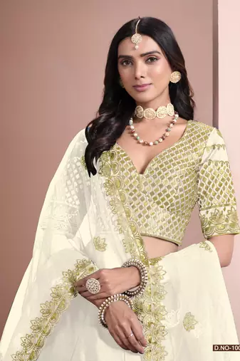 White Art Silk Designer Lehenga With Blouse