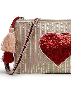 multi cotton canvas sling bag with jacquard heart 8