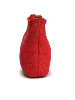 red tan polyester vegan leather sling bag 11
