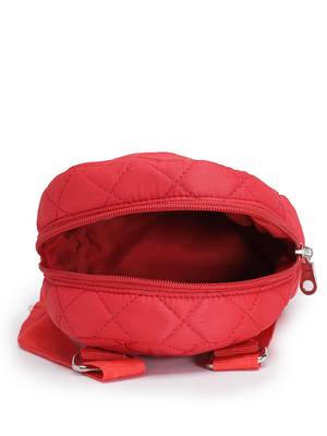 uno valentine red polyester diamond quilted sling bag 7